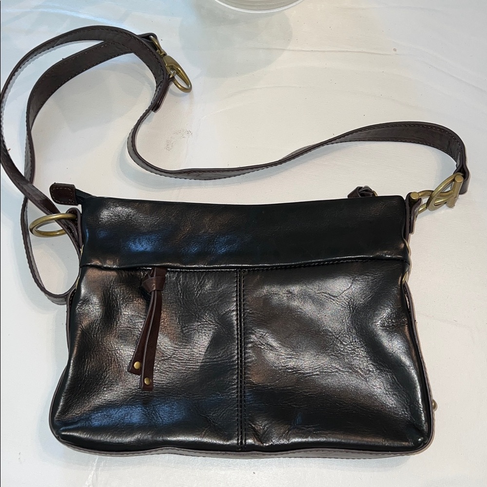 Tignanello Dark Brown Leather Crossbody Bag.